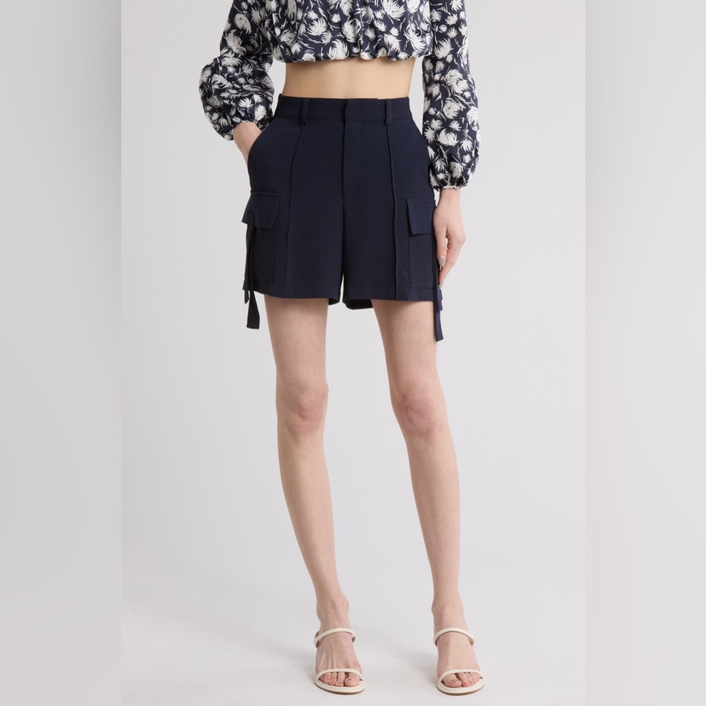 Cinq a Sept Odilia Crepe Cargo Shorts